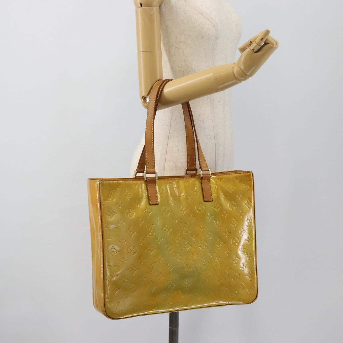 LOUIS VUITTON Monogram Vernis Columbus Tote Bag Gris M91028 LV Auth 187292