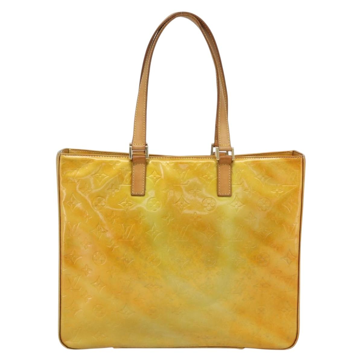 LOUIS VUITTON Monogram Vernis Columbus Tote Bag Gris M91028 LV Auth 187292