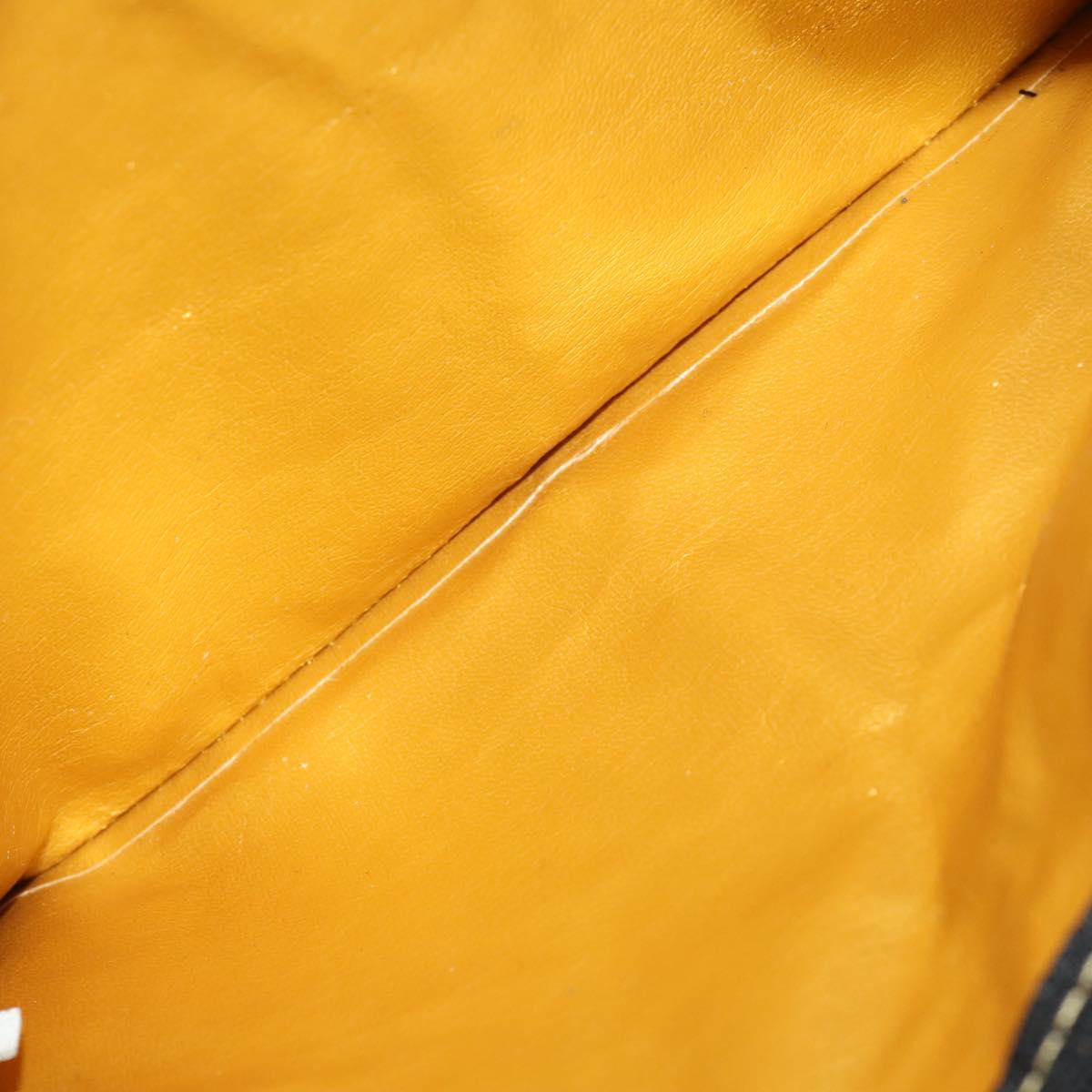 Gianni Versace Boston Bag PVC Canvas 2way Yellow Gold Auth 187294