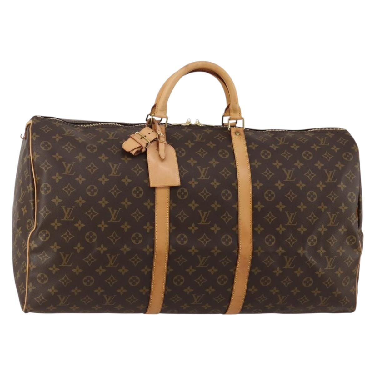 LOUIS VUITTON Monogram Keepall 60 Boston Bag M41422 LV Auth 187296V