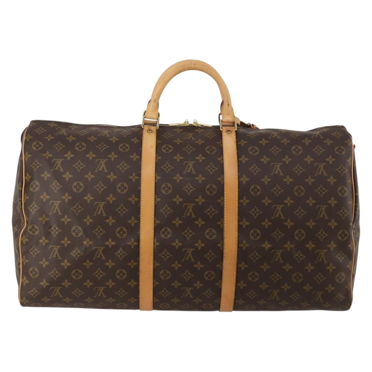 LOUIS VUITTON Monogram Keepall 60 Boston Bag M41422 LV Auth 187296V
