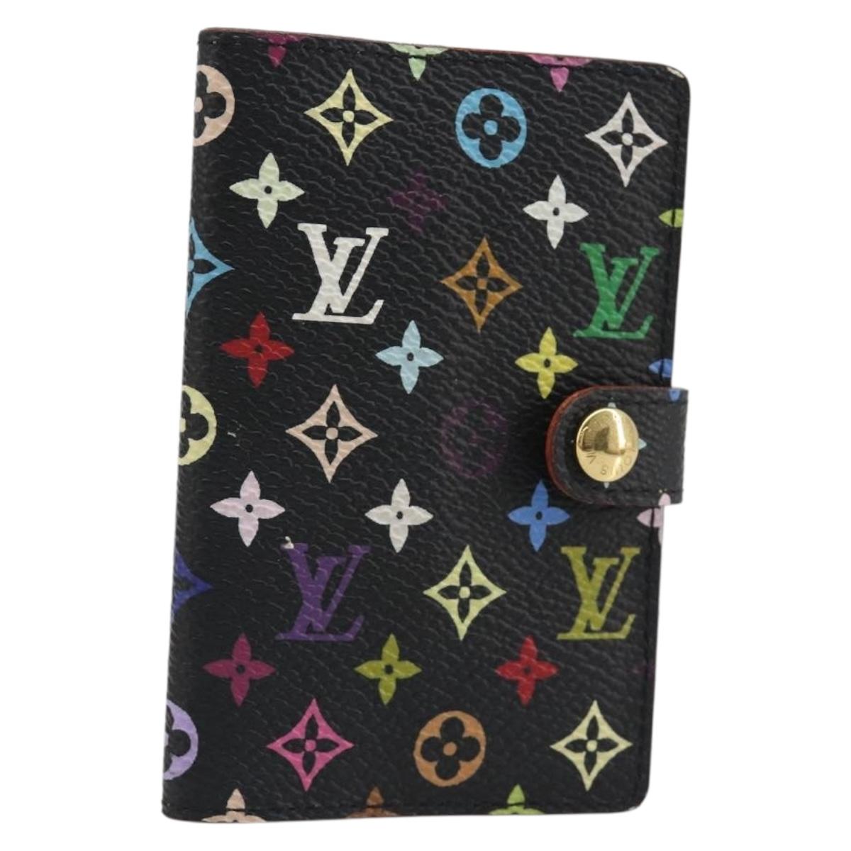 LOUIS VUITTON Multicolor Carnet de Val Mini Agenda Black M92652 Auth 187298V