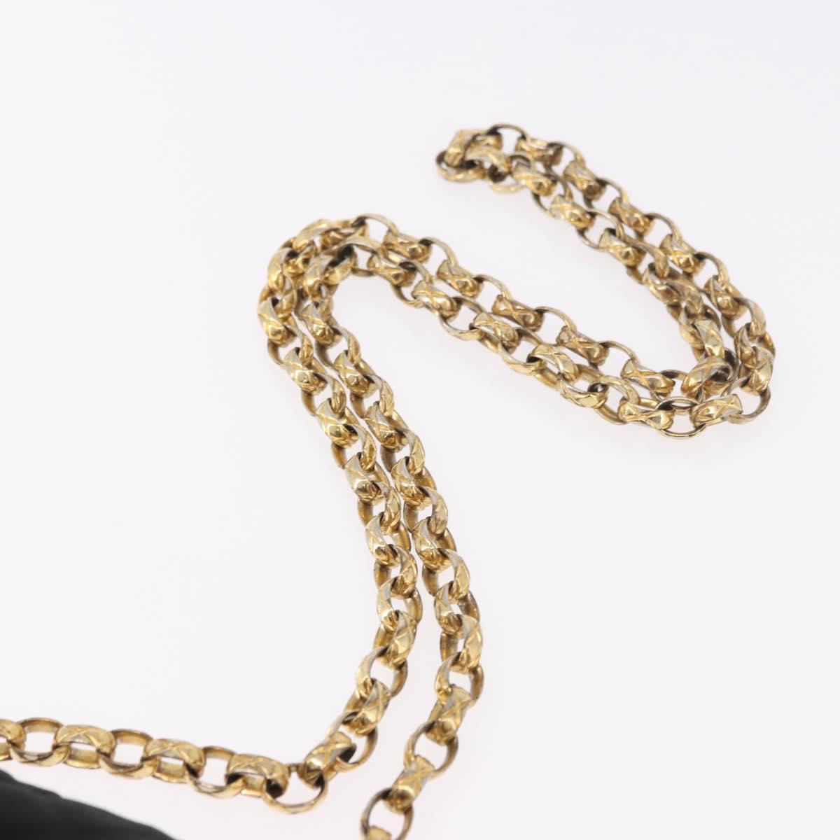 CHANEL Matelasse Chain Shoulder Bag Satin Black Gold CC Auth 187299V