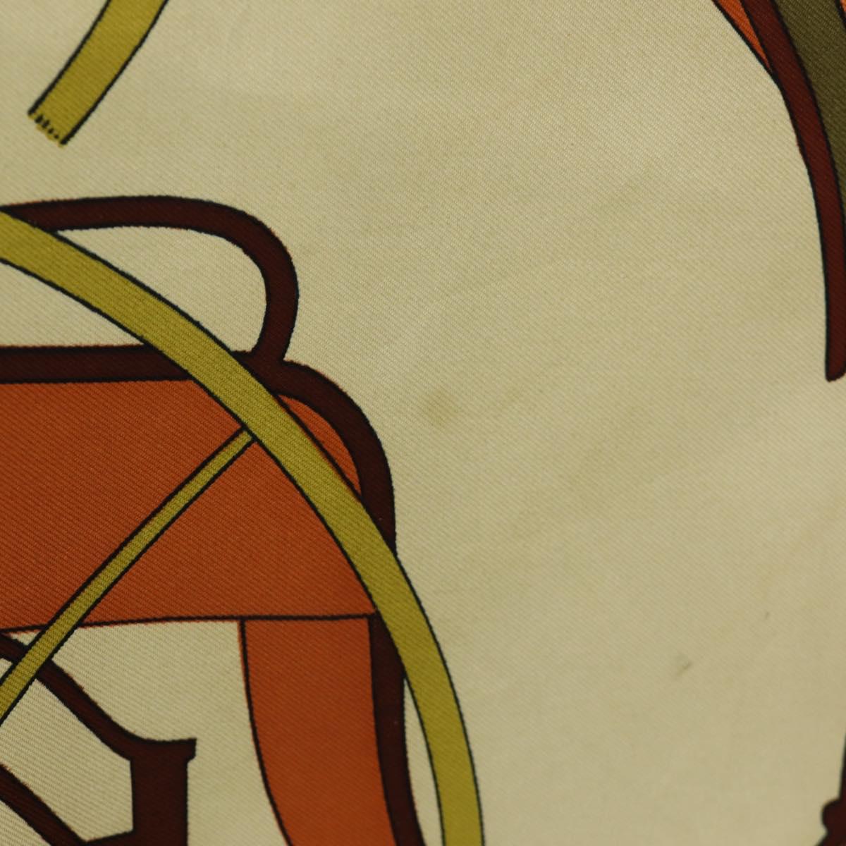 HERMES Carre 90 Scarf ""CARROSSIER"" Silk Brown Auth 187304
