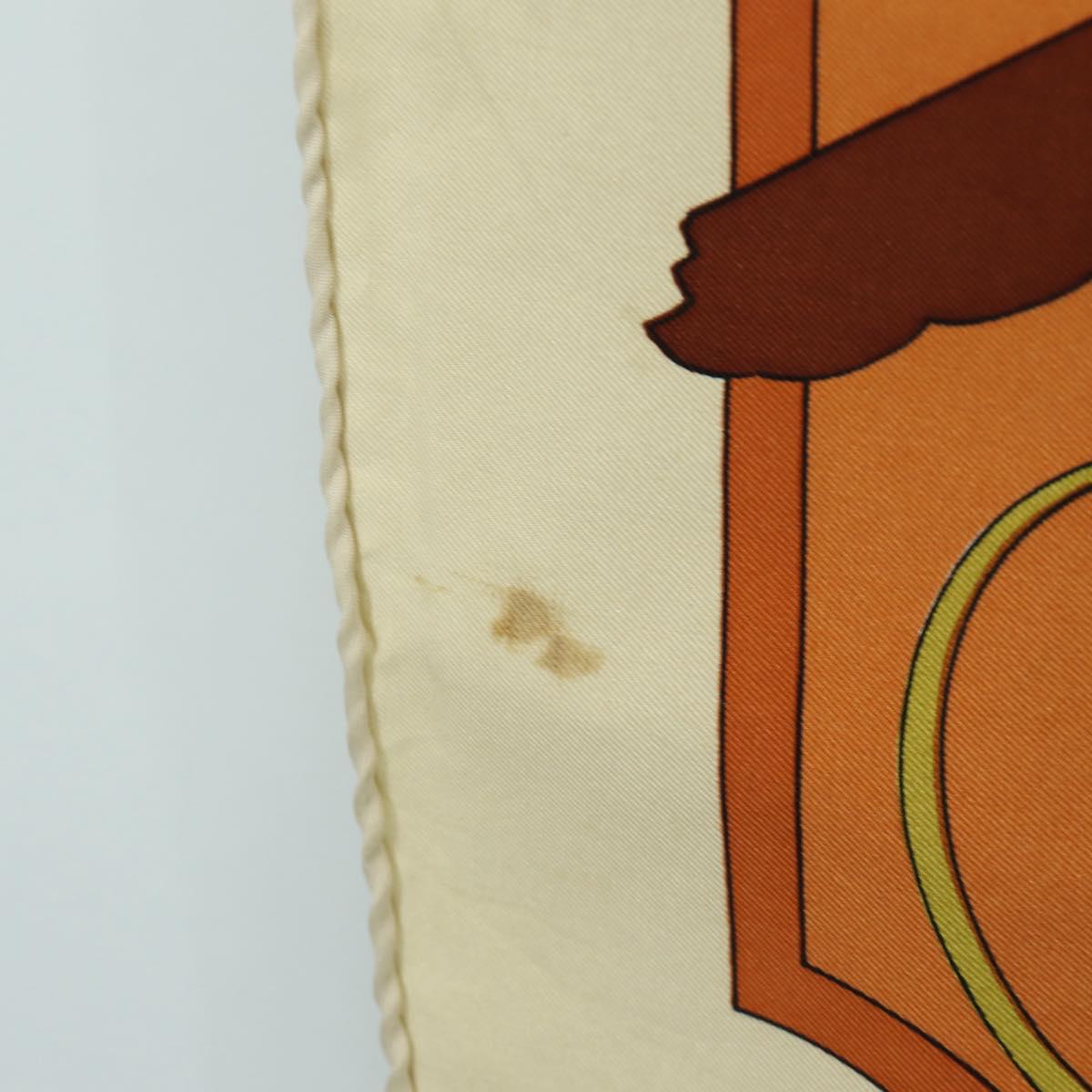 HERMES Carre 90 Scarf ""CARROSSIER"" Silk Brown Auth 187304