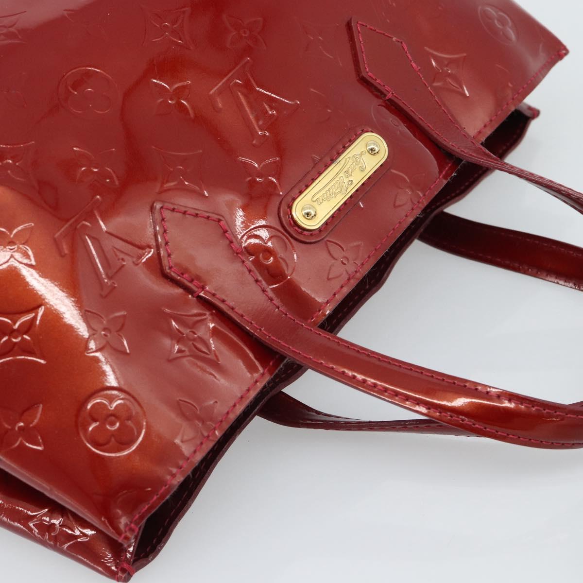 LOUIS VUITTON Monogram Vernis Wilshire PM Bag Rouge Grunadine M91723 Auth 187307