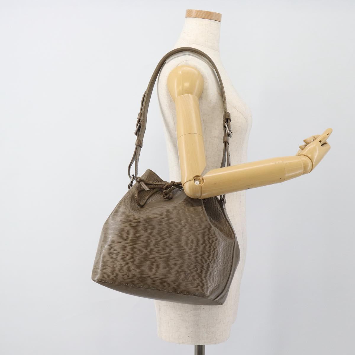 LOUIS VUITTON Epi Petit Noe Shoulder Bag Gray Pepper M4410C LV Auth 187316