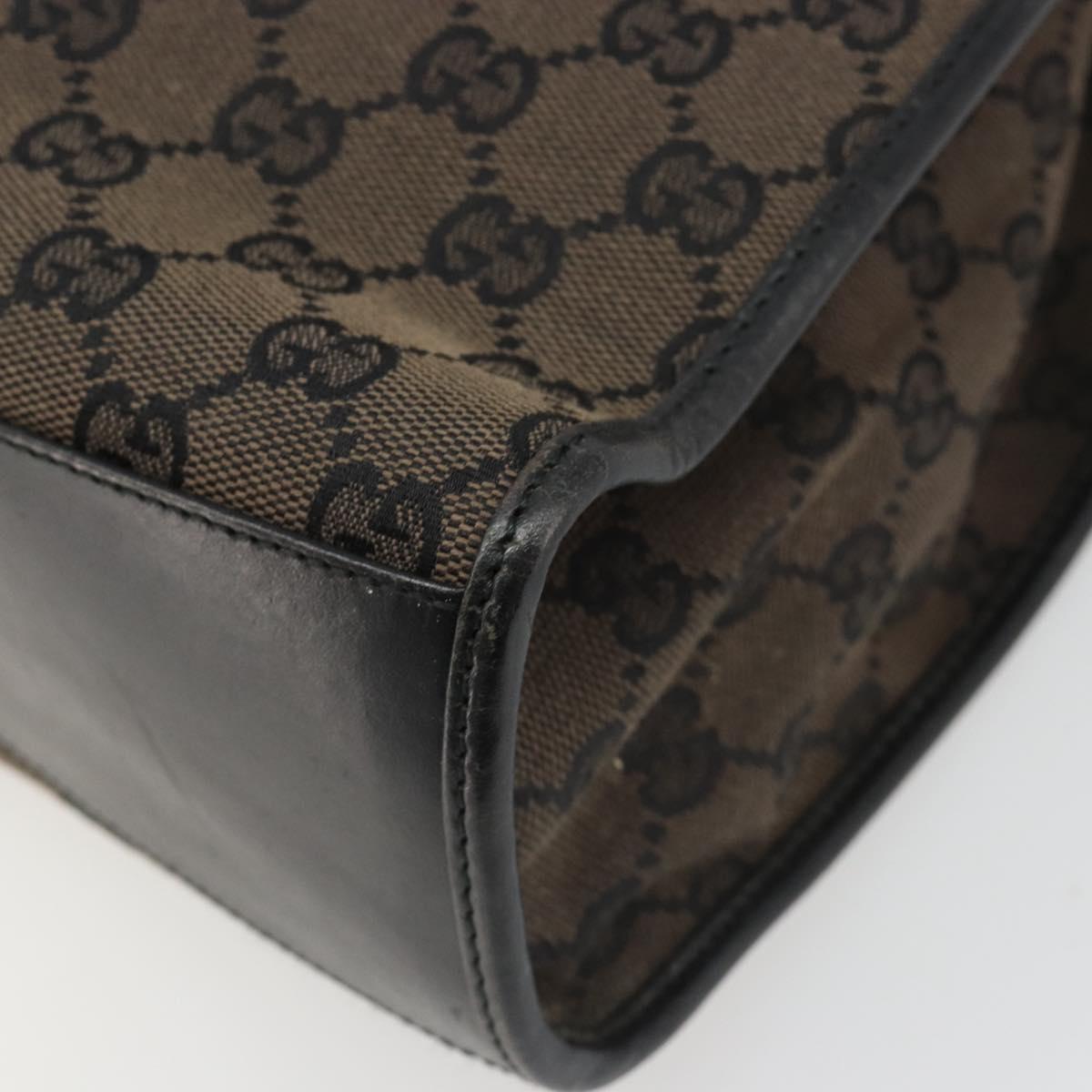 GUCCI GG Canvas Jackie Tote Bag Dark Brown Silver 002 1064 3444 Auth 187330