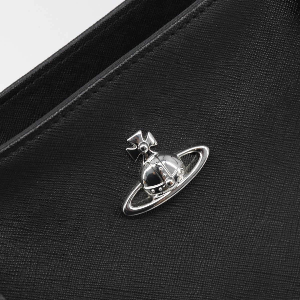 Vivienne Westwood Hand Bag Leather Black Silver Auth 187344