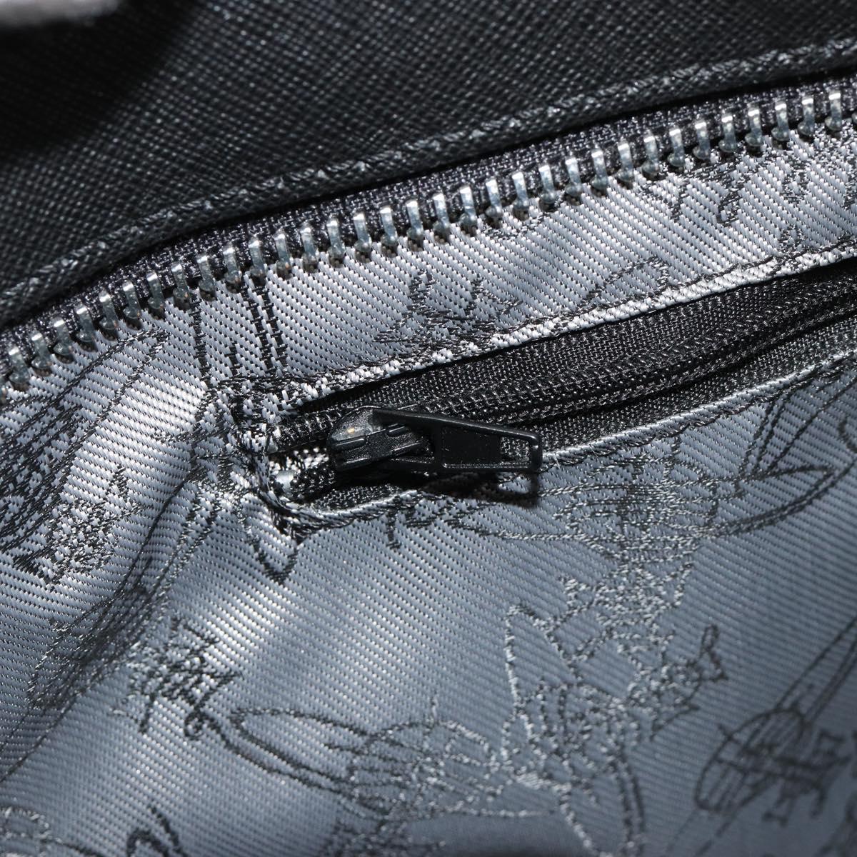 Vivienne Westwood Hand Bag Leather Black Silver Auth 187344