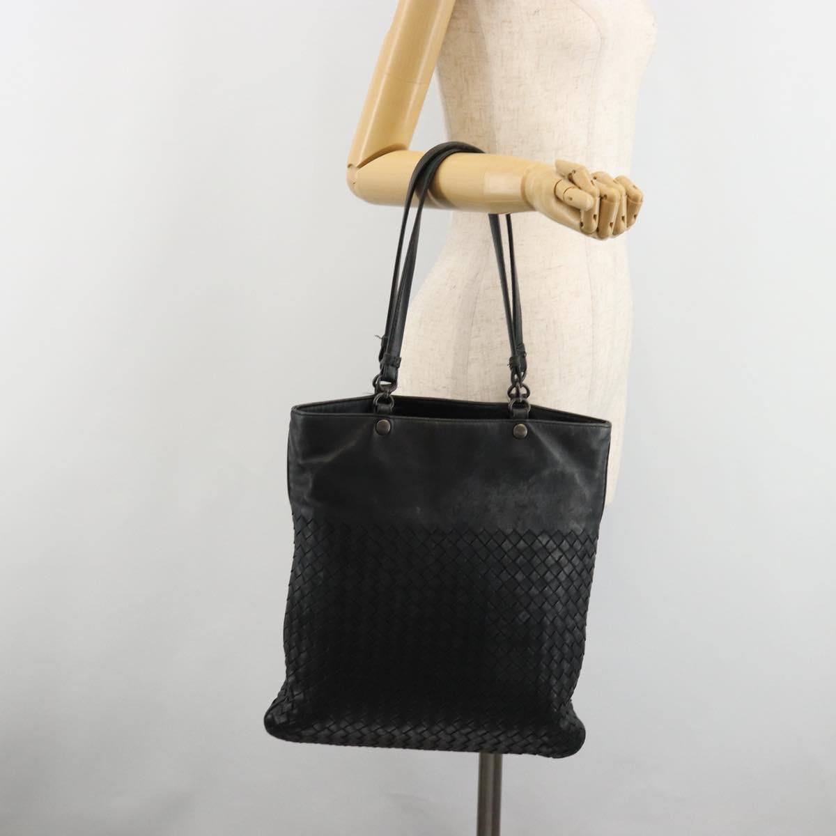 BOTTEGA VENETA INTRECCIATO Tote Bag Leather Black Auth 187347