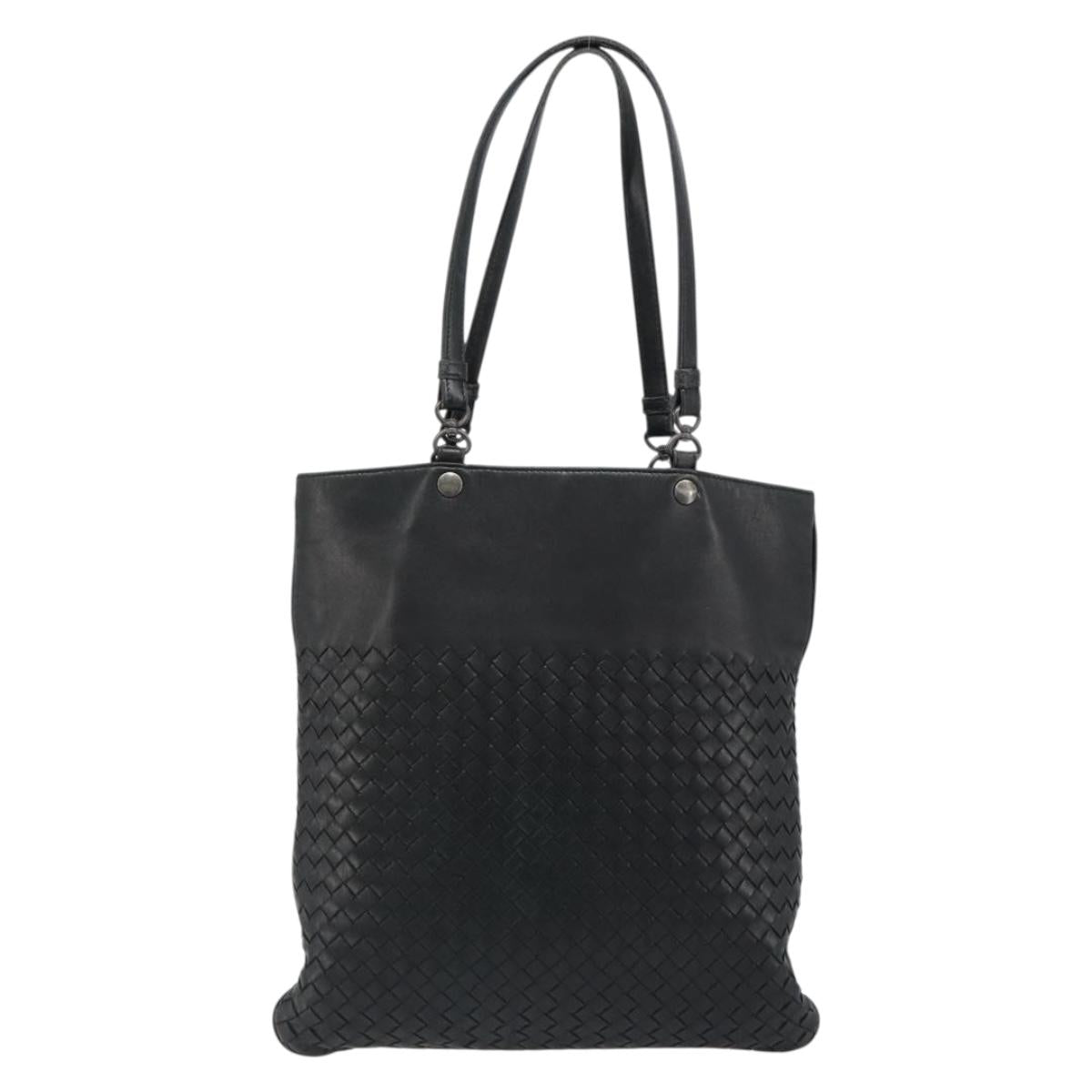 BOTTEGA VENETA INTRECCIATO Tote Bag Leather Black Auth 187347