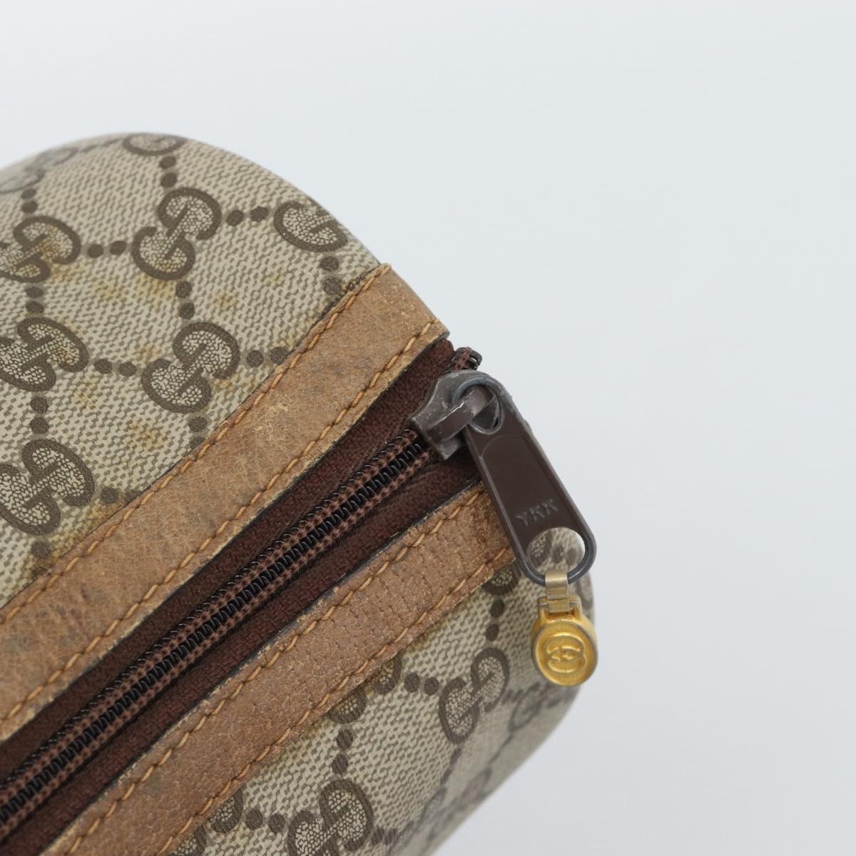 GUCCI GG Supreme Web Sherry Line Boston Bag PVC Beige Gold 40 3841 Auth 187351