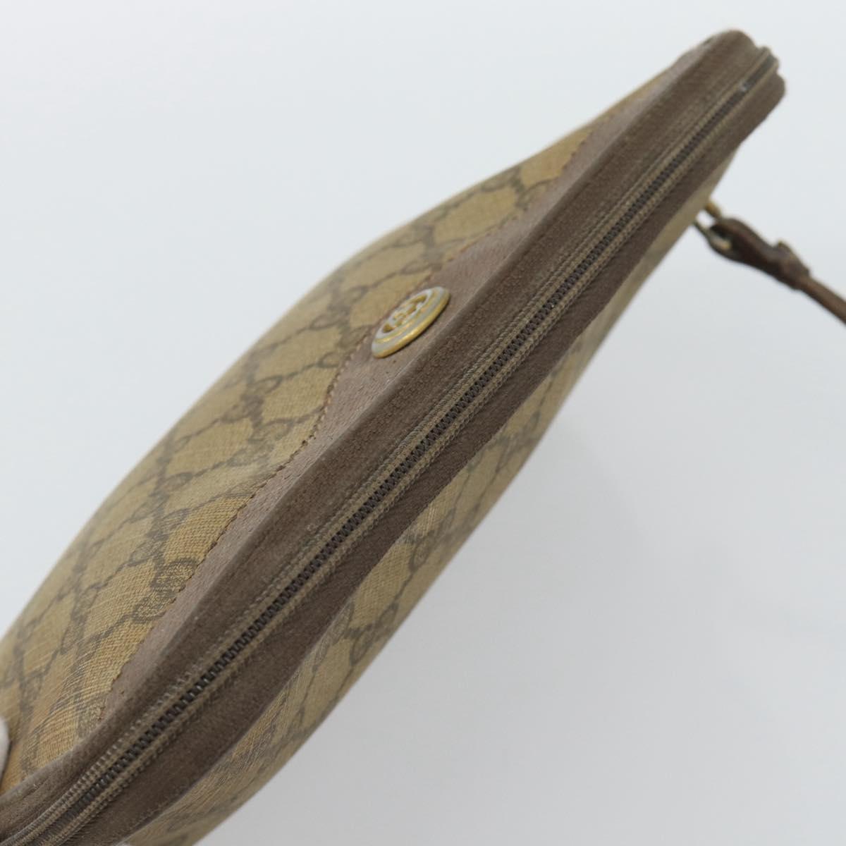 GUCCI GG Supreme Shoulder Bag PVC Beige Gold 97 02 068 Auth 187354