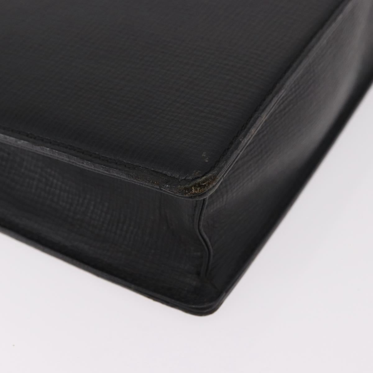 Burberrys Business Bag Leather Black Gold Auth 187355