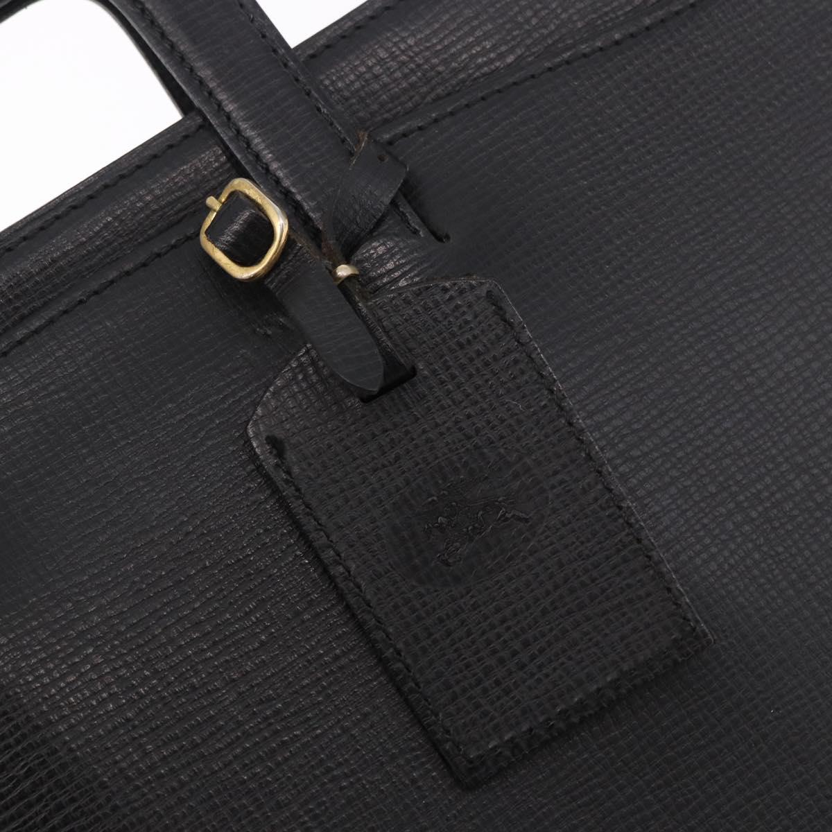 Burberrys Business Bag Leather Black Gold Auth 187355