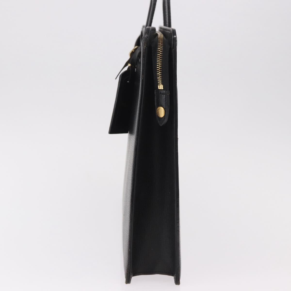 Burberrys Business Bag Leather Black Gold Auth 187355