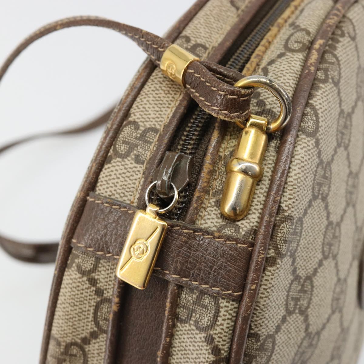 GUCCI GG Supreme Shoulder Bag PVC Beige Gold 007 115 5575 Auth 187356