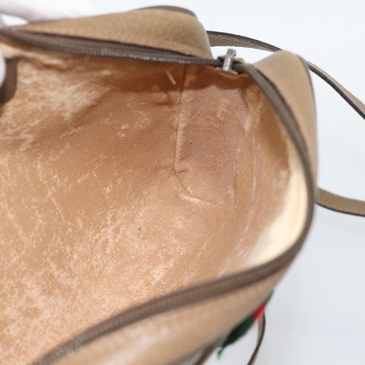 GUCCI GG Supreme Web Sherry Line Bag PVC Beige Gold 116 02 089 Auth 187357