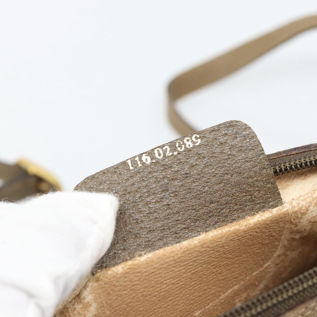 GUCCI GG Supreme Web Sherry Line Bag PVC Beige Gold 116 02 089 Auth 187357