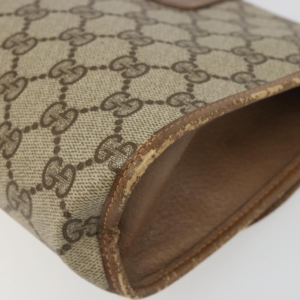 GUCCI GG Supreme Web Sherry Line Clutch Bag PVC Beige 89 01 030 Auth 187358