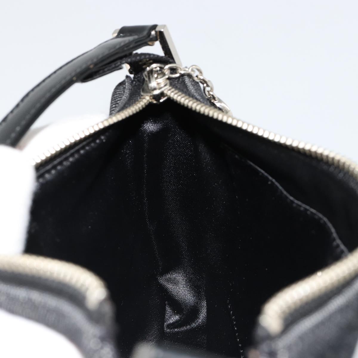 BVLGARI Shoulder Bag Canvas Black Silver Auth 187359