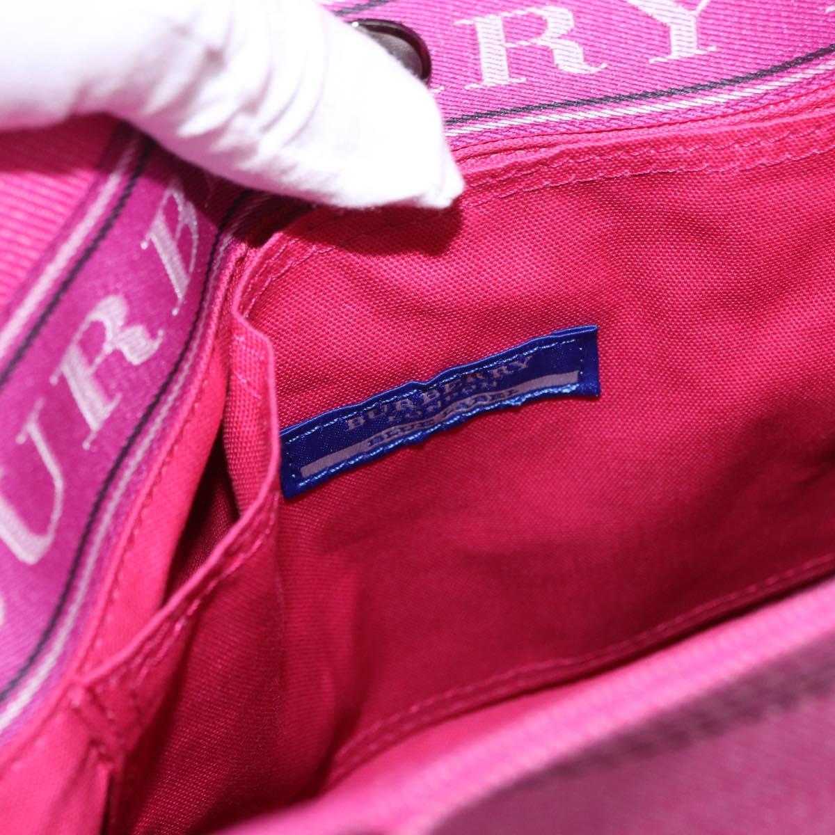 BURBERRY Blue Label Hand Bag Canvas Pink Auth 187361A