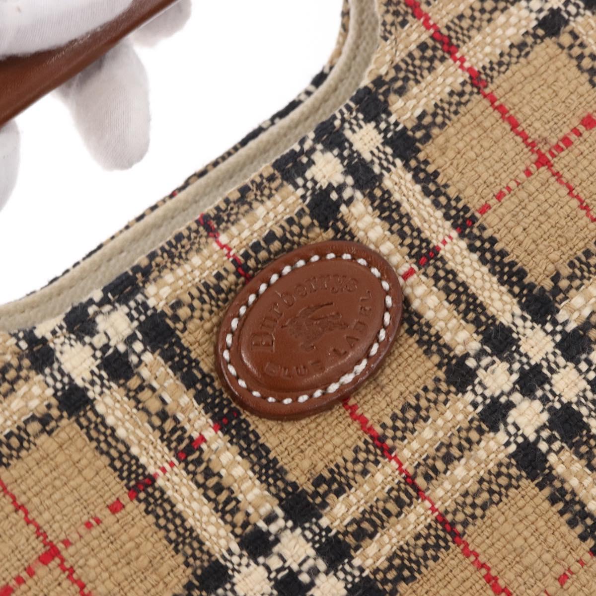Burberrys Nova Check Tote Bag Canvas Beige Silver Auth 187365A
