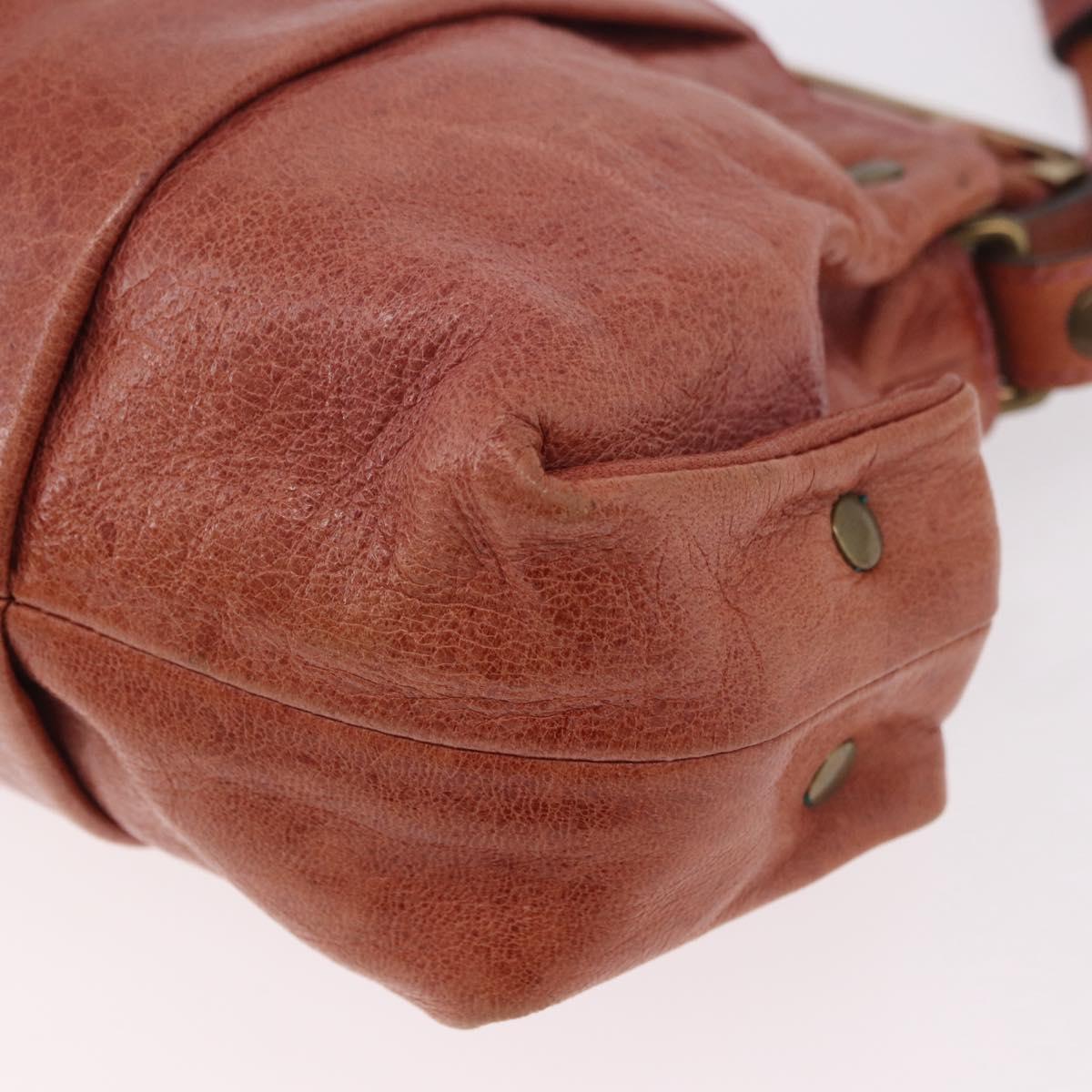 Chloe Shoulder Bag Leather Pink Gold Auth 187369