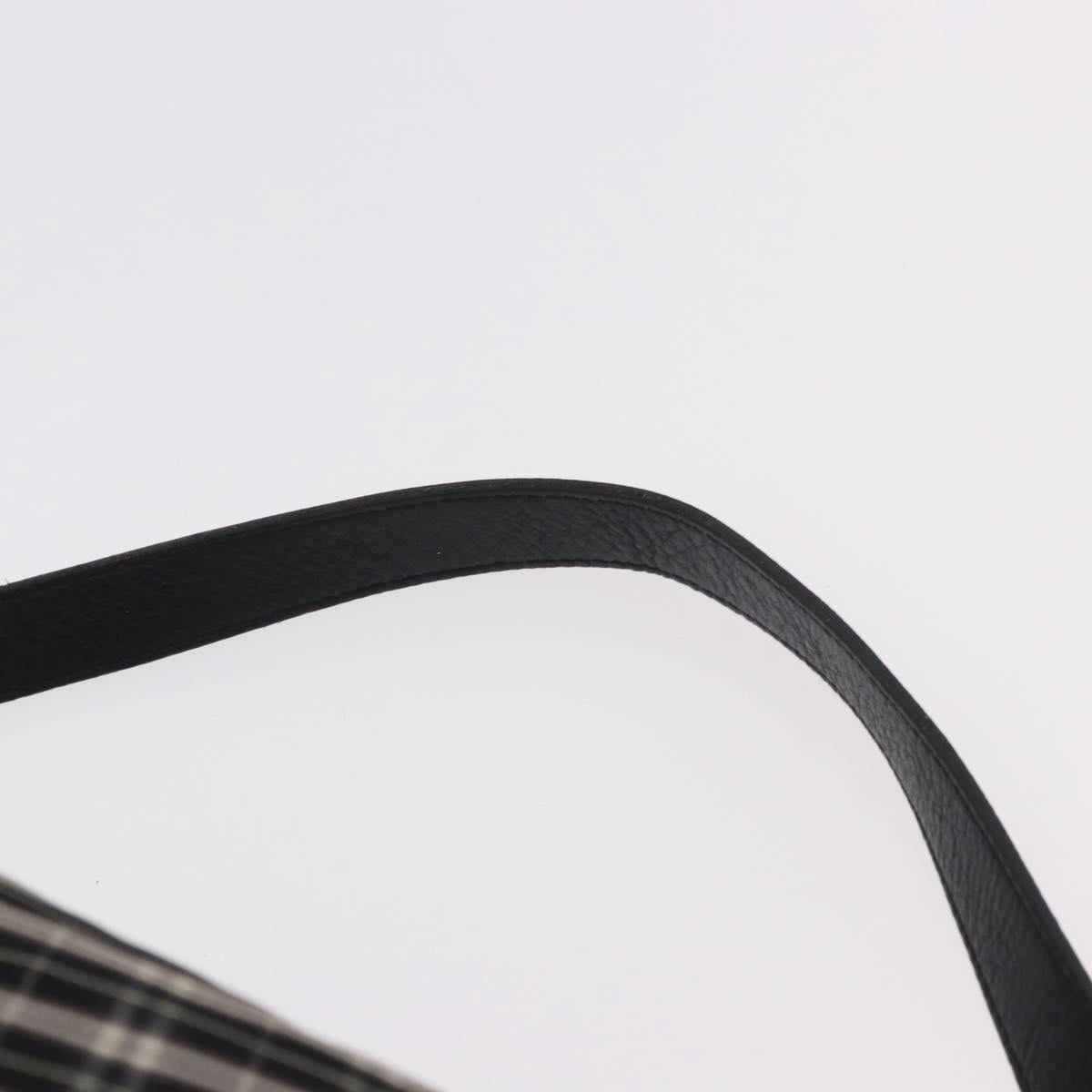 BURBERRY Nova Check Blue Label Hand Bag Canvas 2way Black Gold Auth 187373