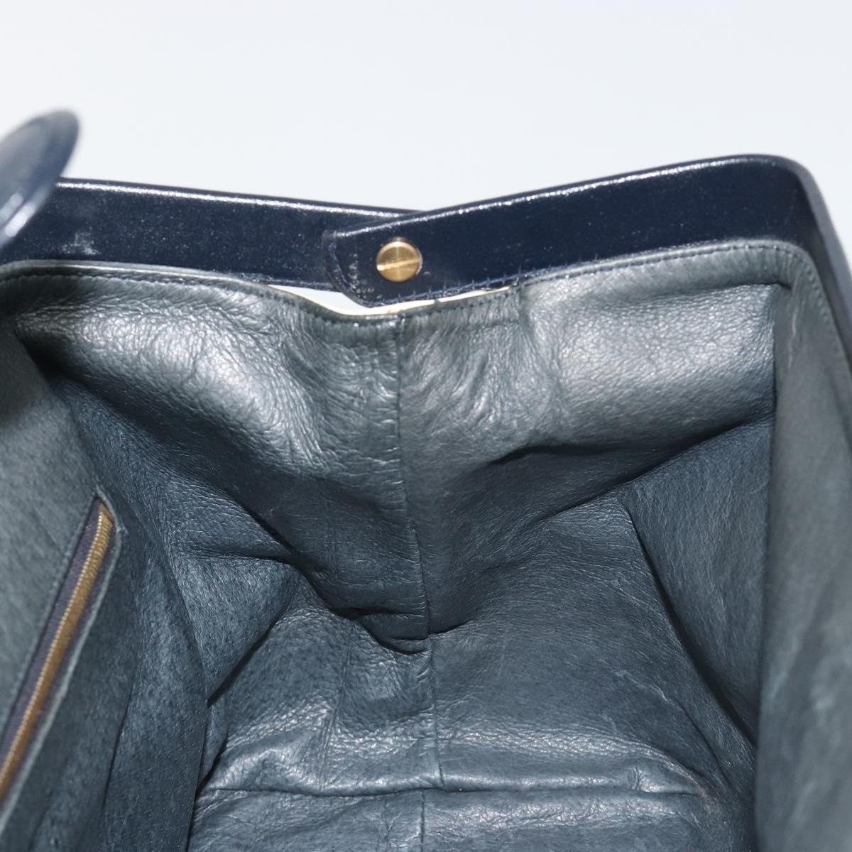 MCM Vicetos Logogram Hand Bag PVC Leather White Gold Auth 187374