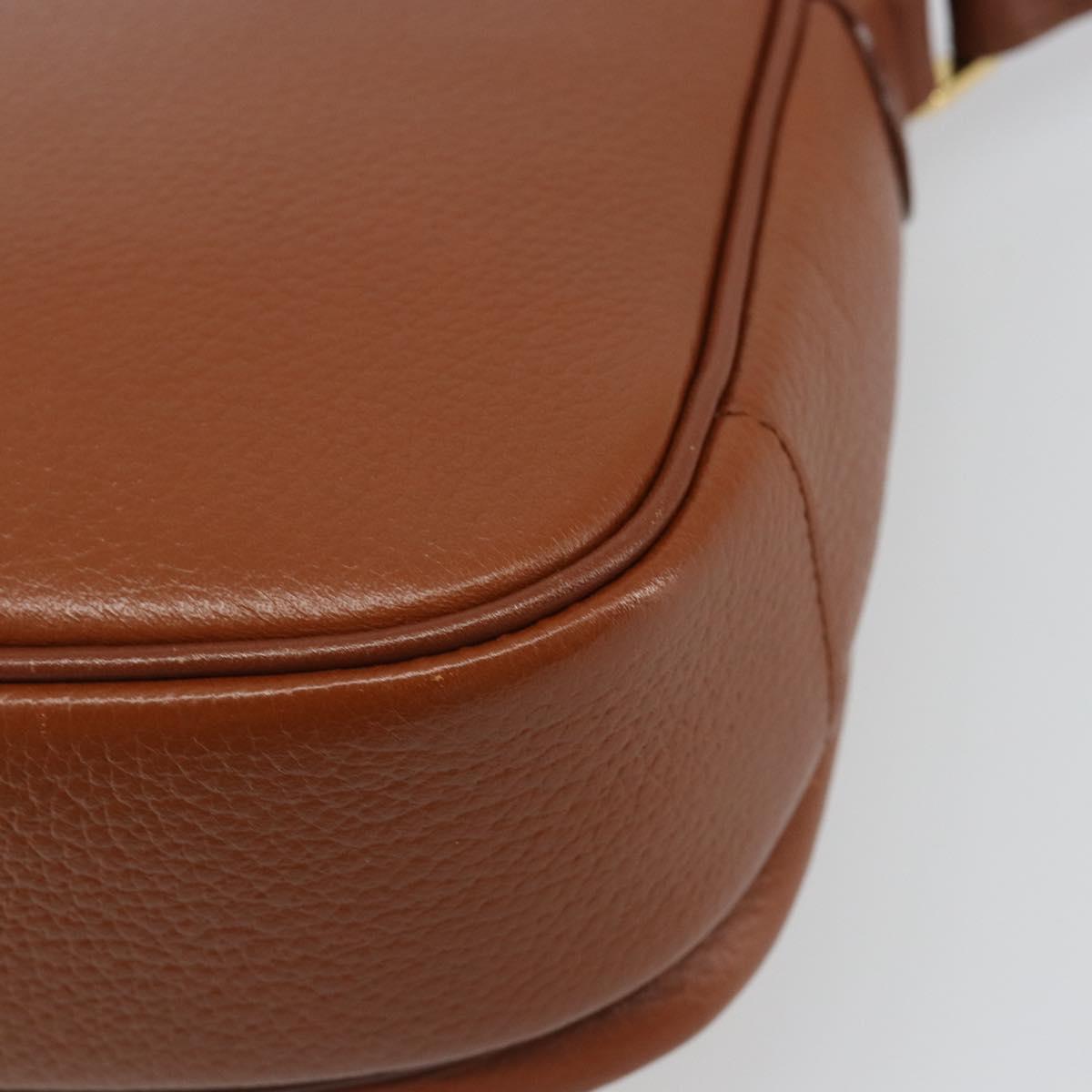 Burberrys Shoulder Bag Leather Brown Gold Auth 187376