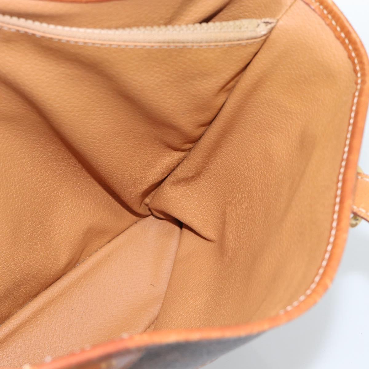 CELINE Macadam Canvas Hand Bag PVC Leather Brown Gold Auth 187377