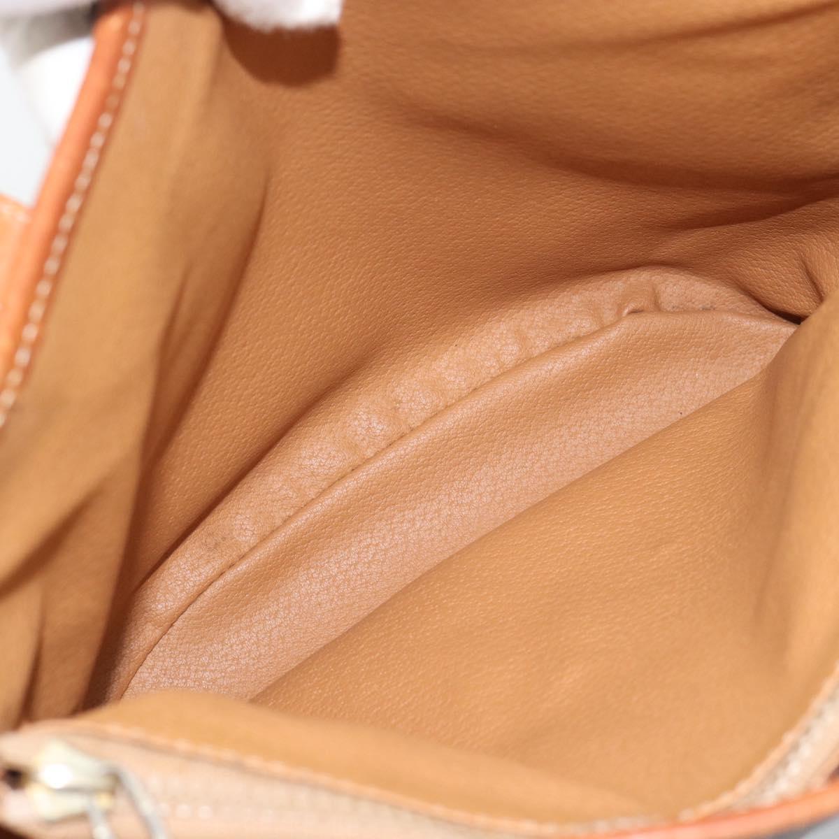 CELINE Macadam Canvas Hand Bag PVC Leather Brown Gold Auth 187377