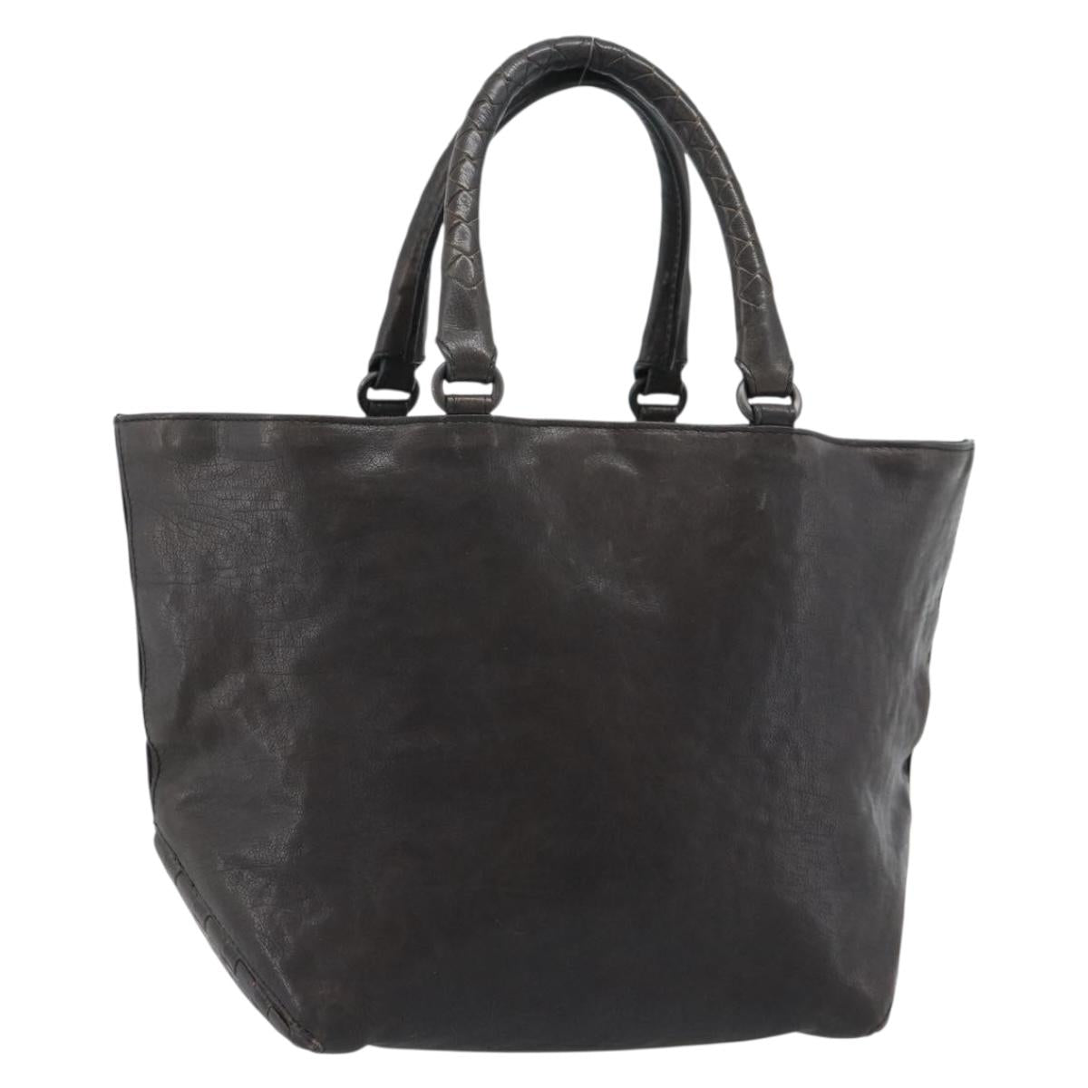 BOTTEGA VENETA INTRECCIATO Tote Bag Leather Black Auth 187381