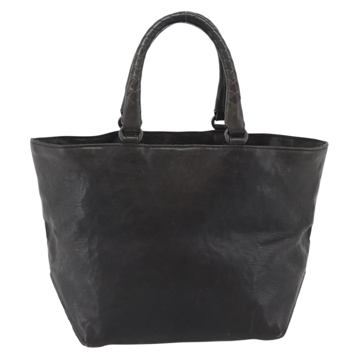 BOTTEGA VENETA INTRECCIATO Tote Bag Leather Black Auth 187381