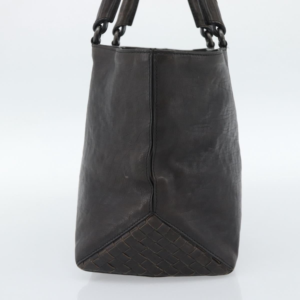 BOTTEGA VENETA INTRECCIATO Tote Bag Leather Black Auth 187381