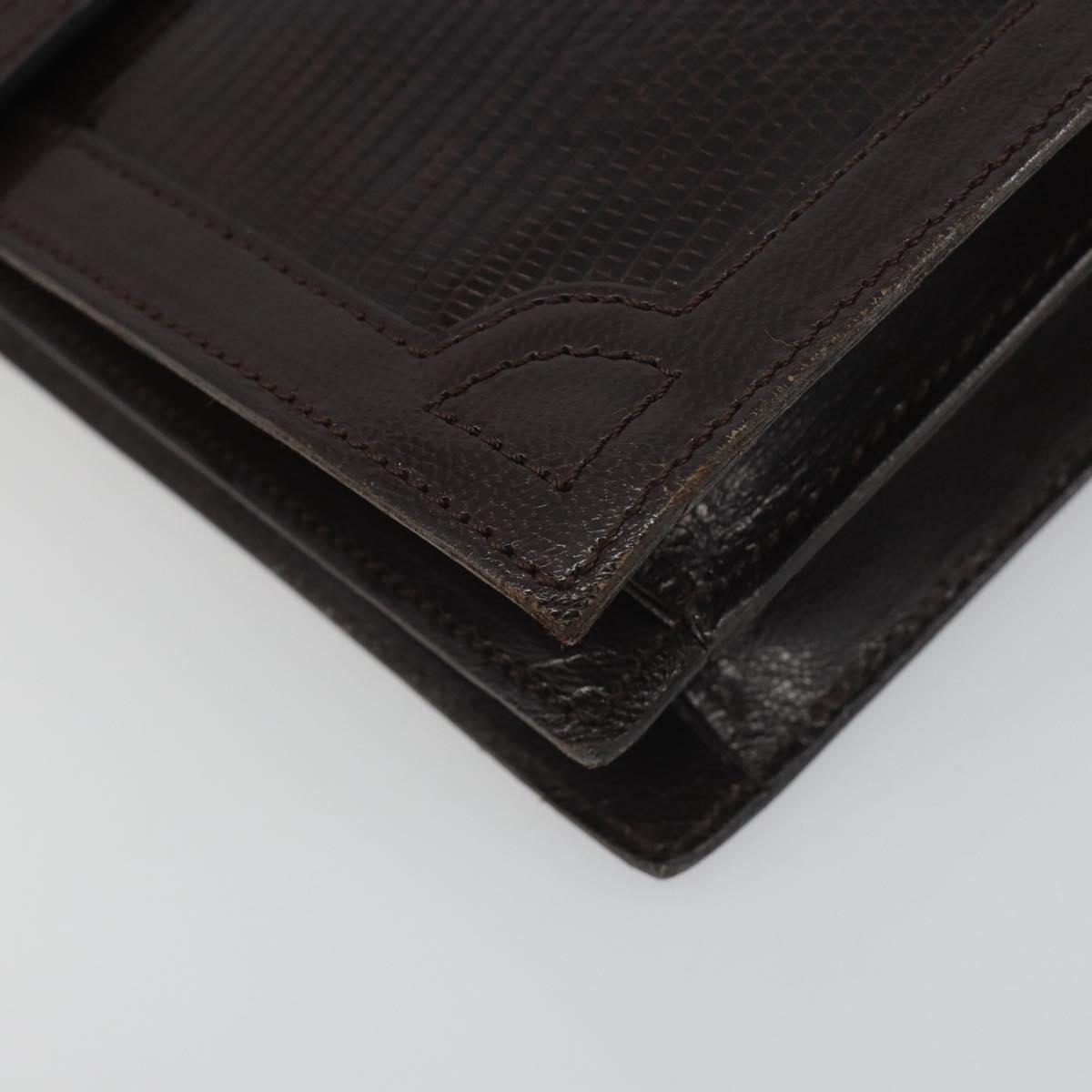 SAINT LAURENT Shoulder Bag Leather Brown Gold Auth 187382