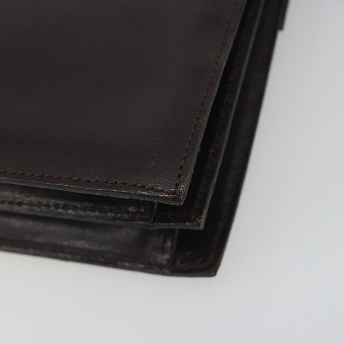 SAINT LAURENT Shoulder Bag Leather Brown Gold Auth 187382