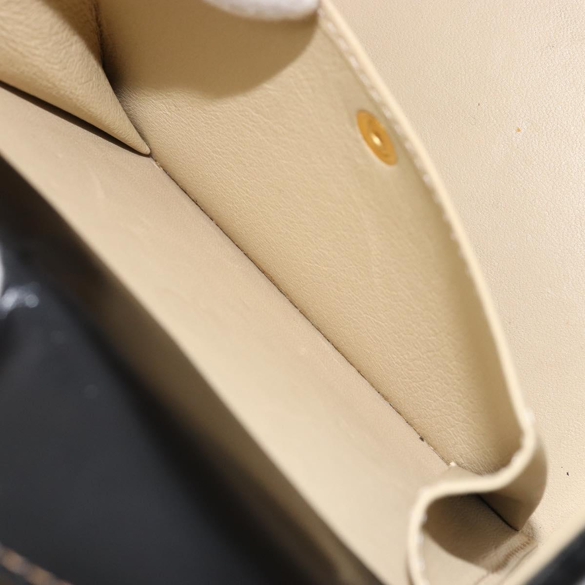 LOEWE Vanity Hand Bag Leather Black Gold Auth 187393A