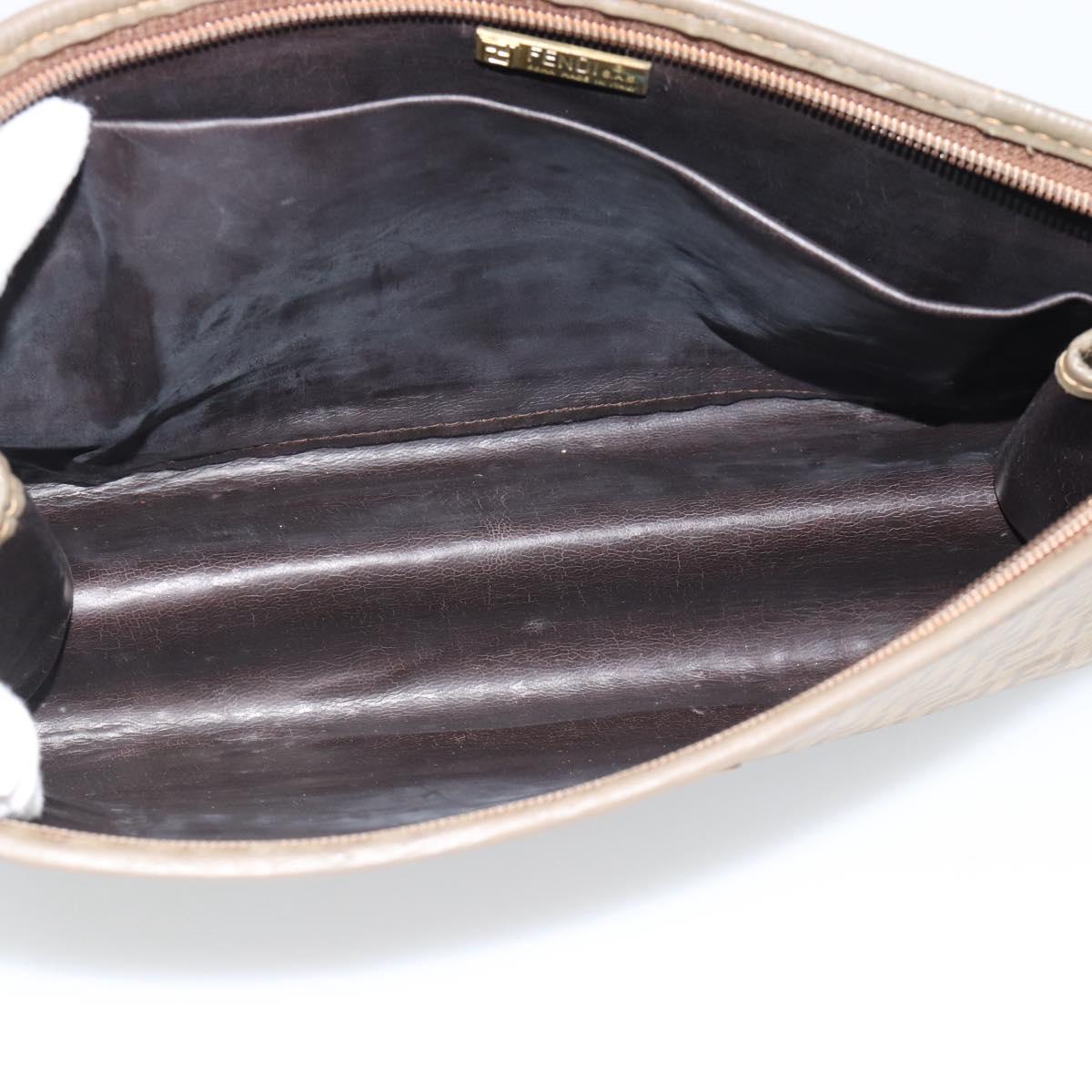 CELINE Fendi Macadam Canvas Zucchino Canvas Bag PVC 2 Set Beige Auth 187404