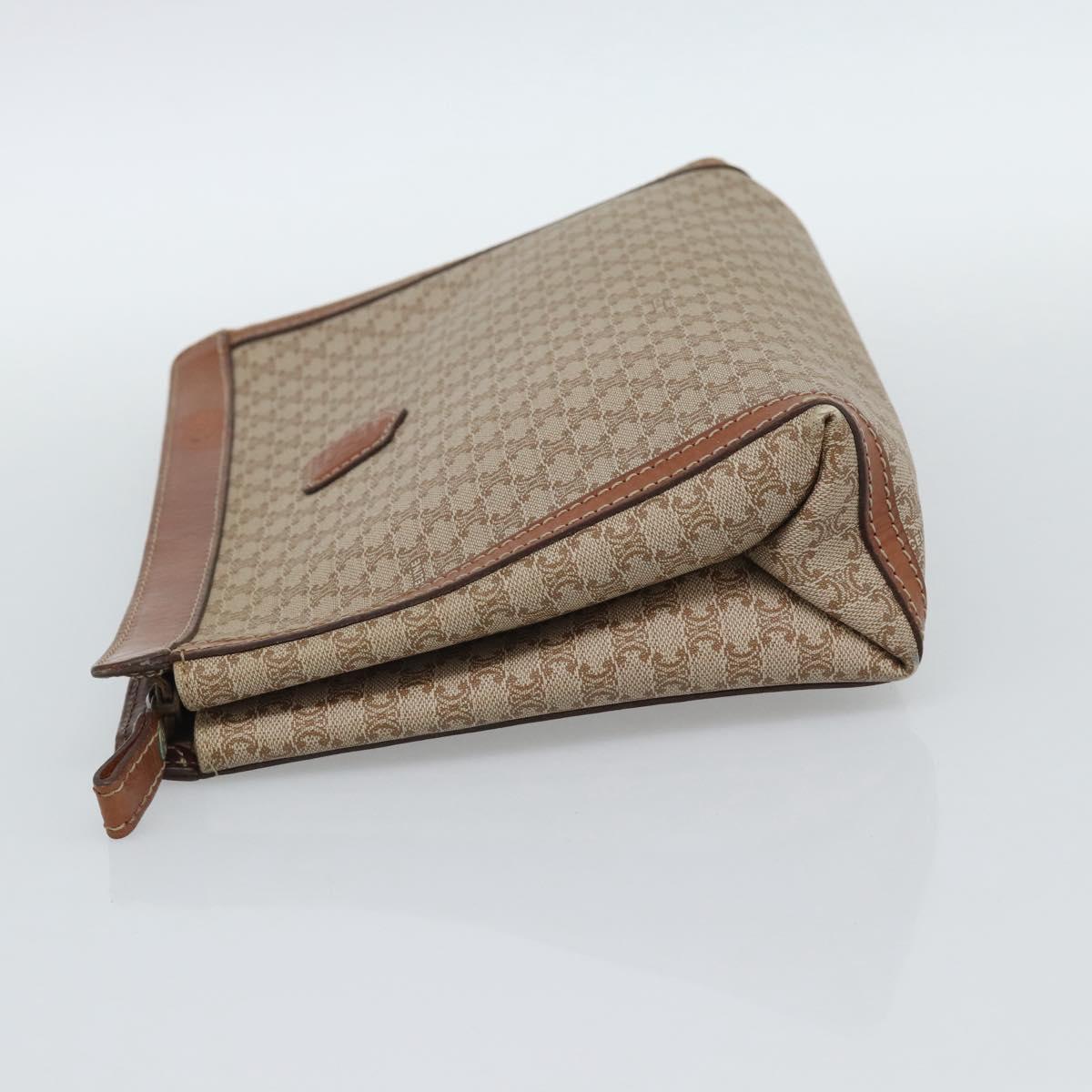 CELINE Fendi Macadam Canvas Zucchino Canvas Bag PVC 2 Set Beige Auth 187404