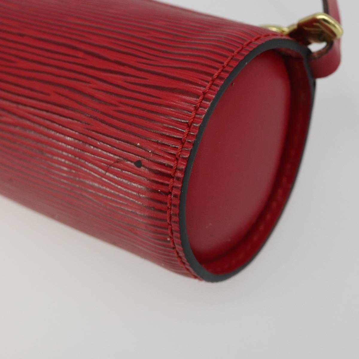 LOUIS VUITTON Epi Soufflot Pouch Accessory Pouch Red LV Auth 187407