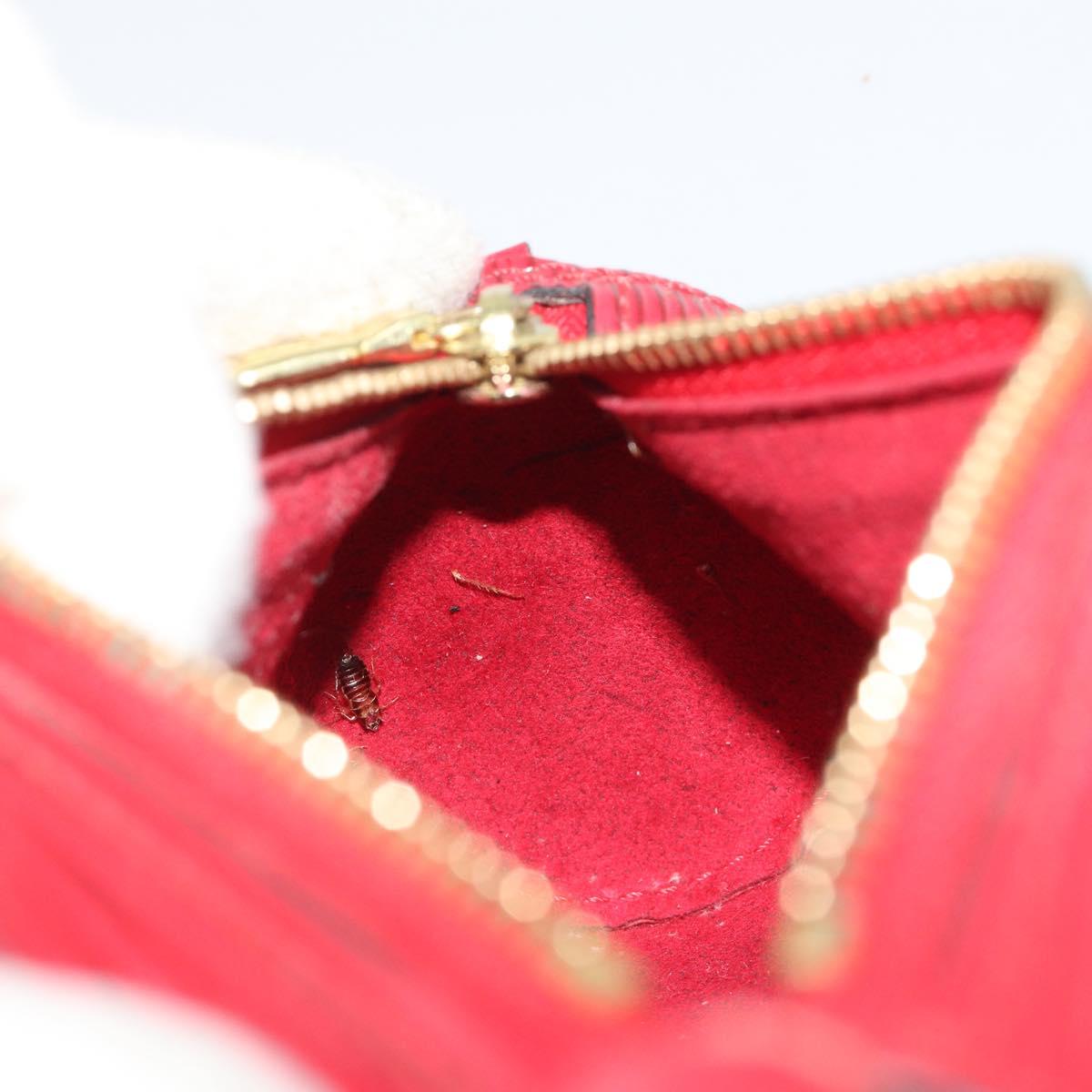 LOUIS VUITTON Epi Soufflot Pouch Accessory Pouch Red LV Auth 187407