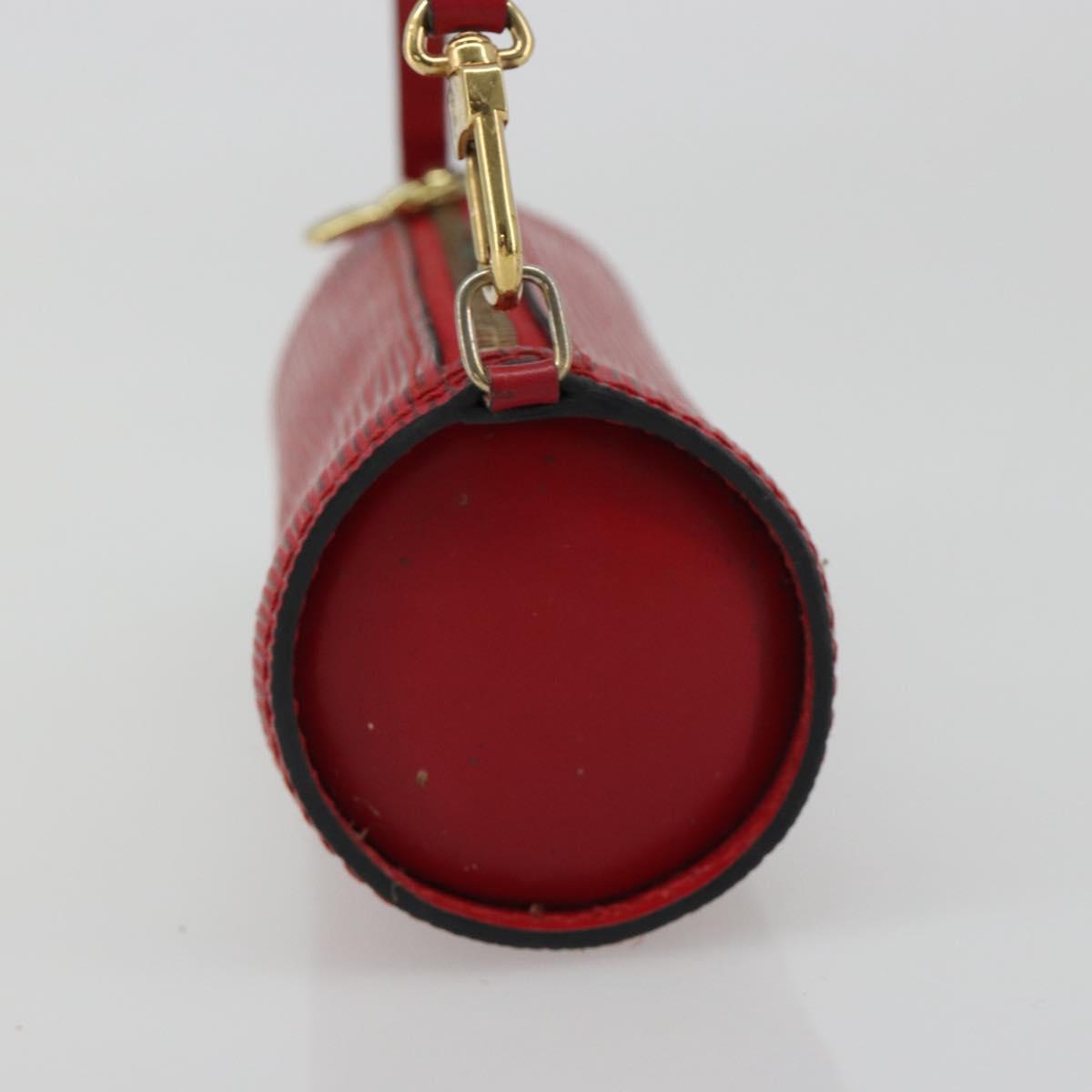 LOUIS VUITTON Epi Soufflot Pouch Accessory Pouch Red LV Auth 187407