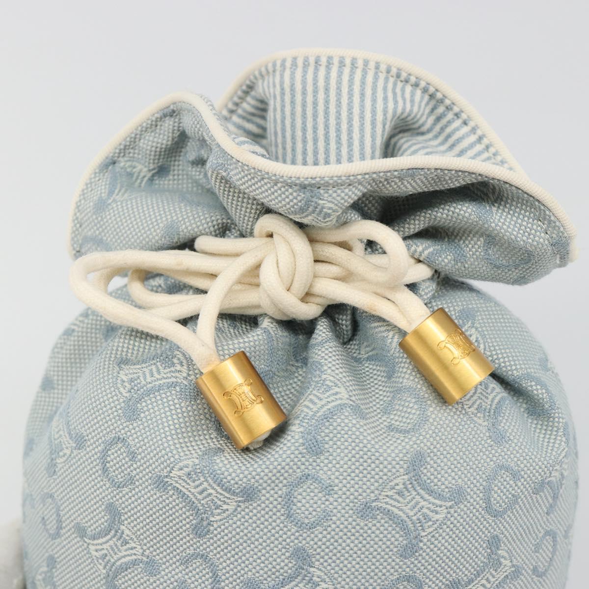 CELINE C Macadam Canvas Pouch Light Blue Auth 187409A