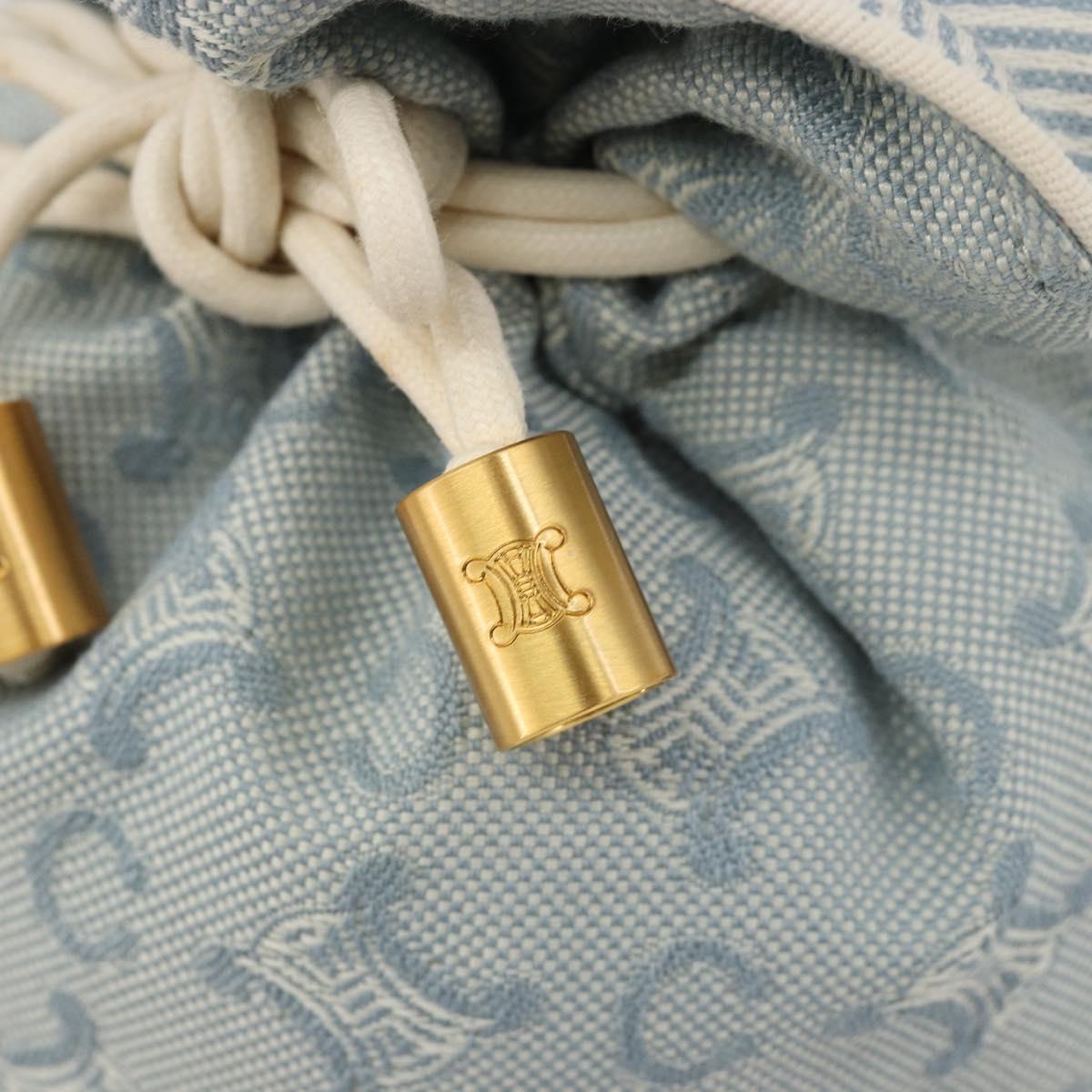 CELINE C Macadam Canvas Pouch Light Blue Auth 187409A