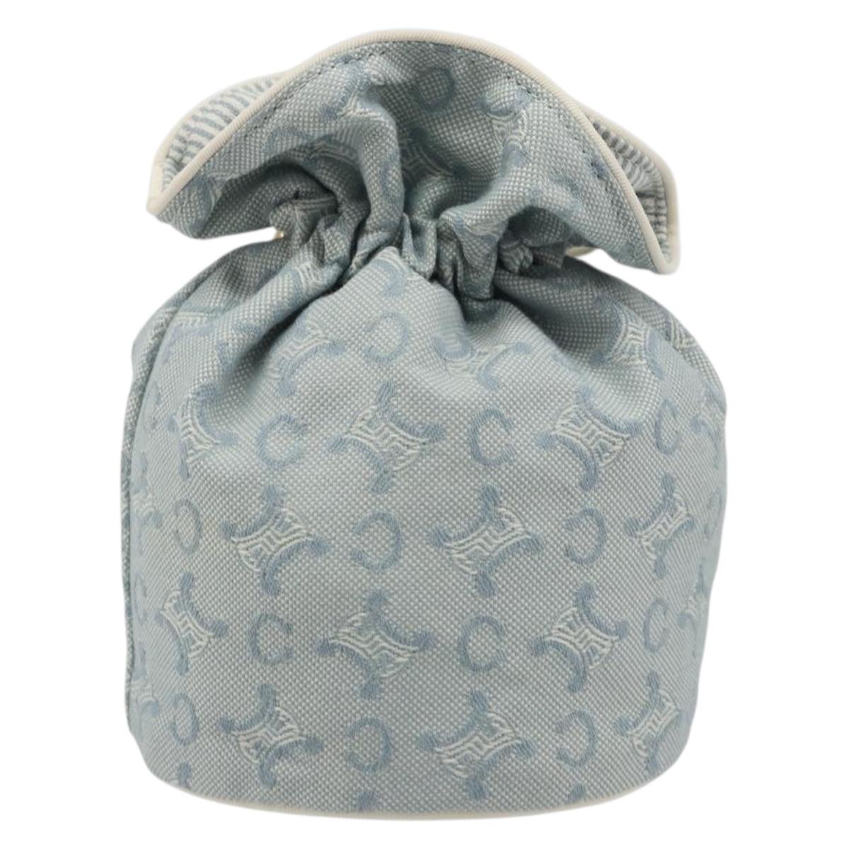 CELINE C Macadam Canvas Pouch Light Blue Auth 187409A
