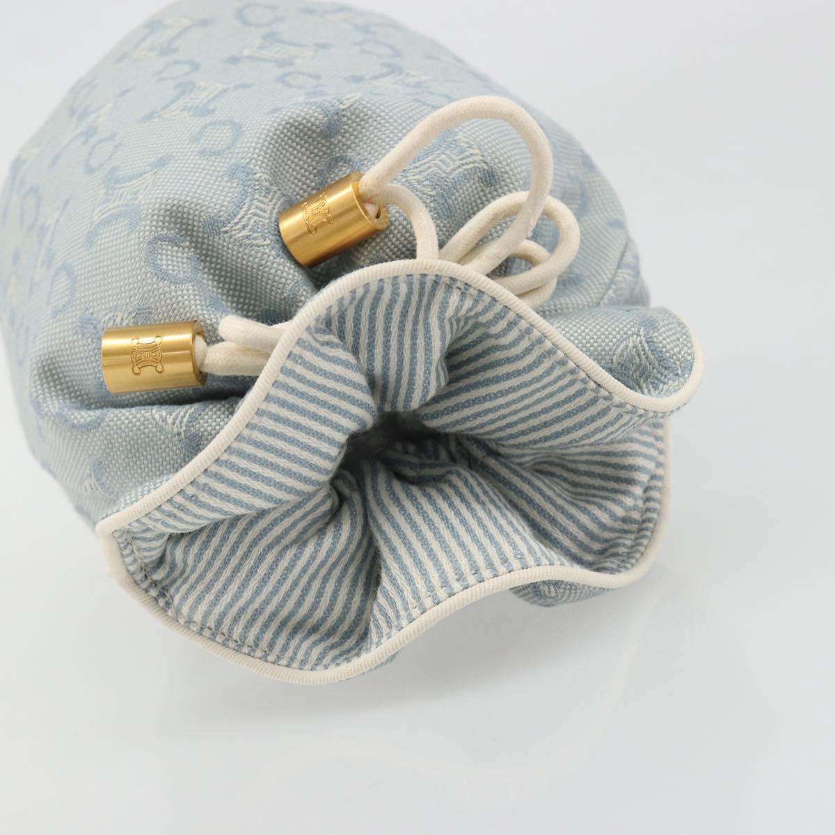 CELINE C Macadam Canvas Pouch Light Blue Auth 187409A