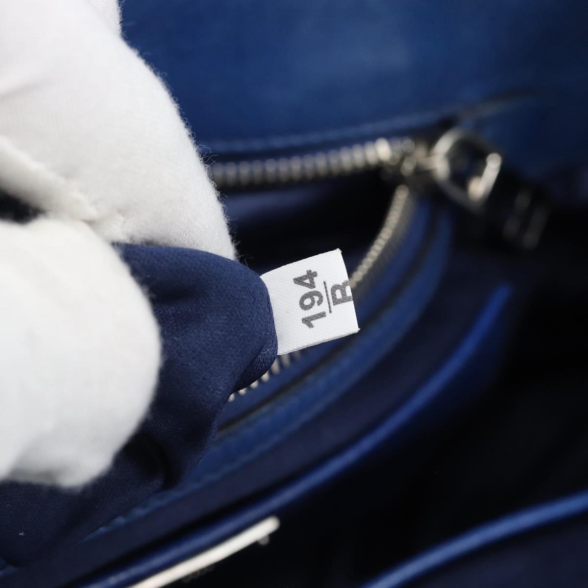 Miu Miu Hand Bag Leather 2way Blue Silver Auth 187410A